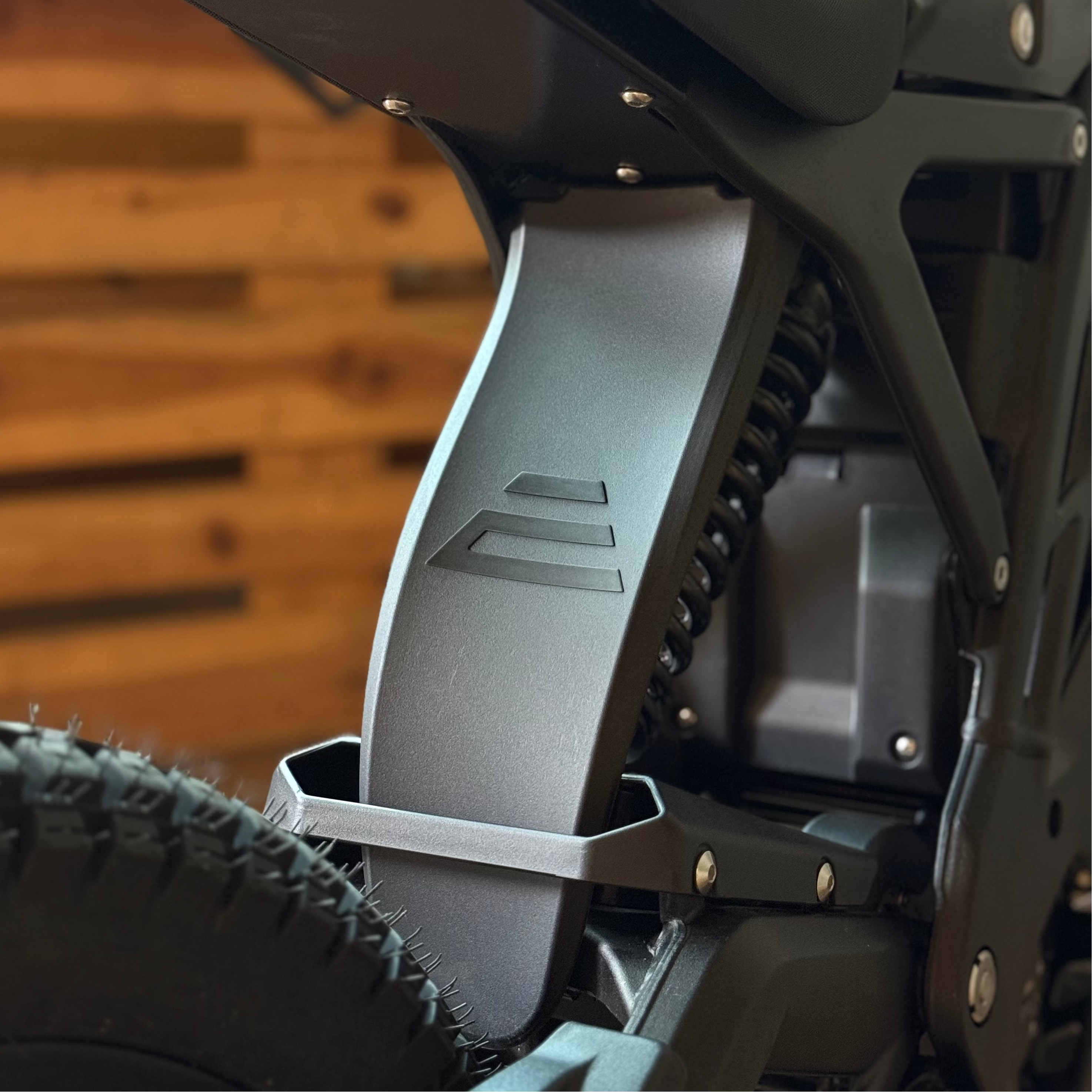 Rahmen und hintere Radabdeckung der E-Ride Pro SS 3.0 in Detailansicht