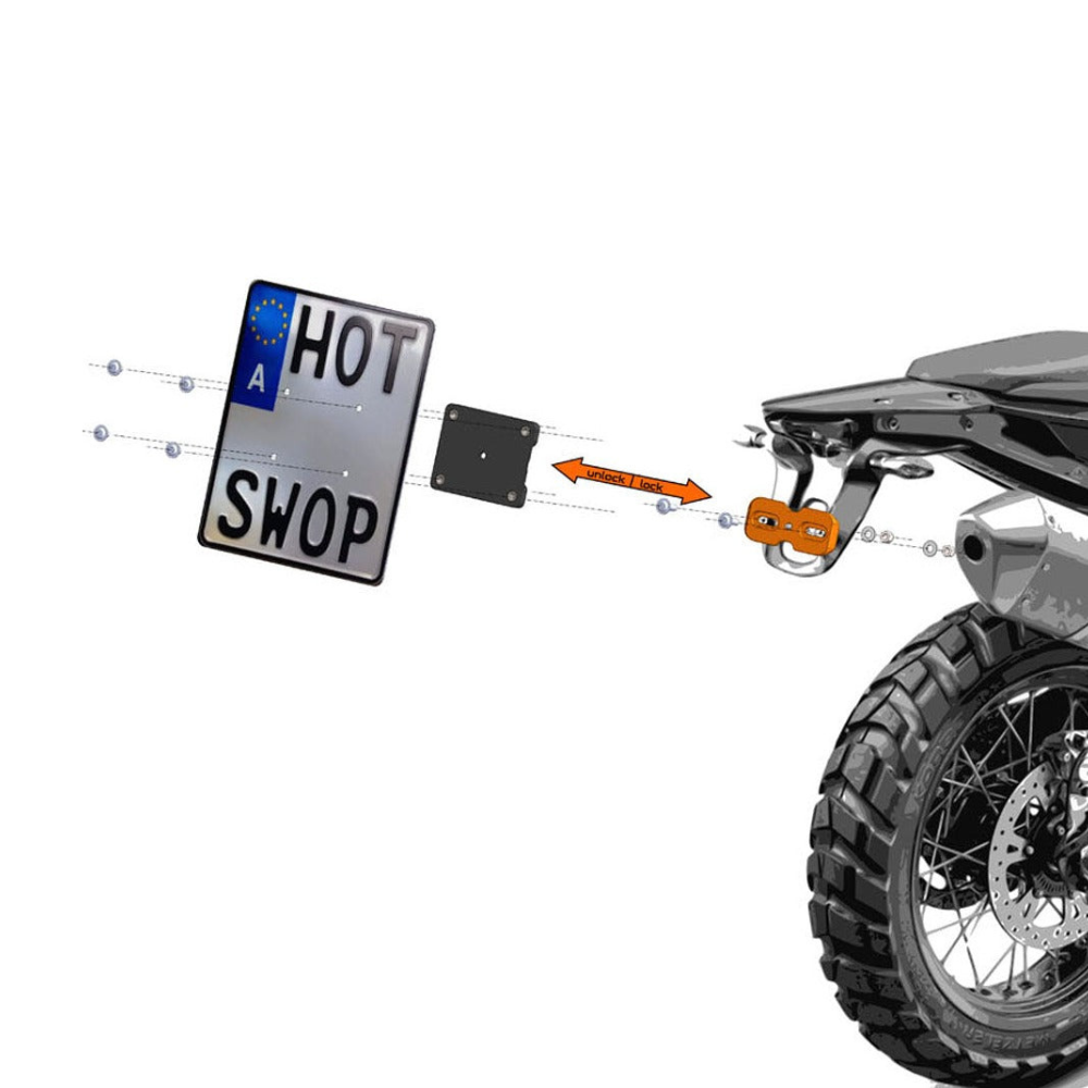 HotSwop PRO Set Abnehmbarer Kennzeichenhalter 80mm S