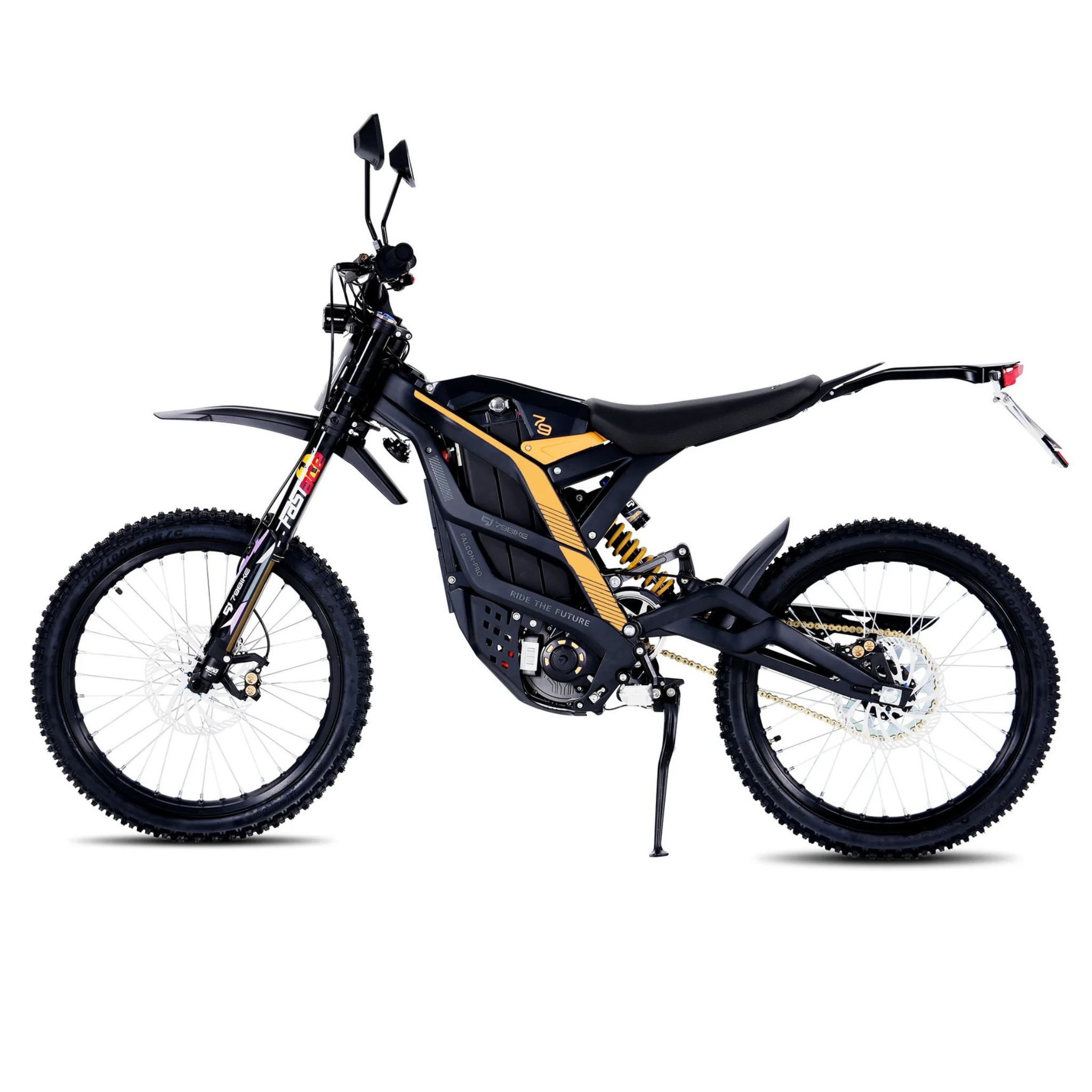 79BIKE Falcon Pro 14 kW Offroad Kenshi Black Gelb Seitenansicht