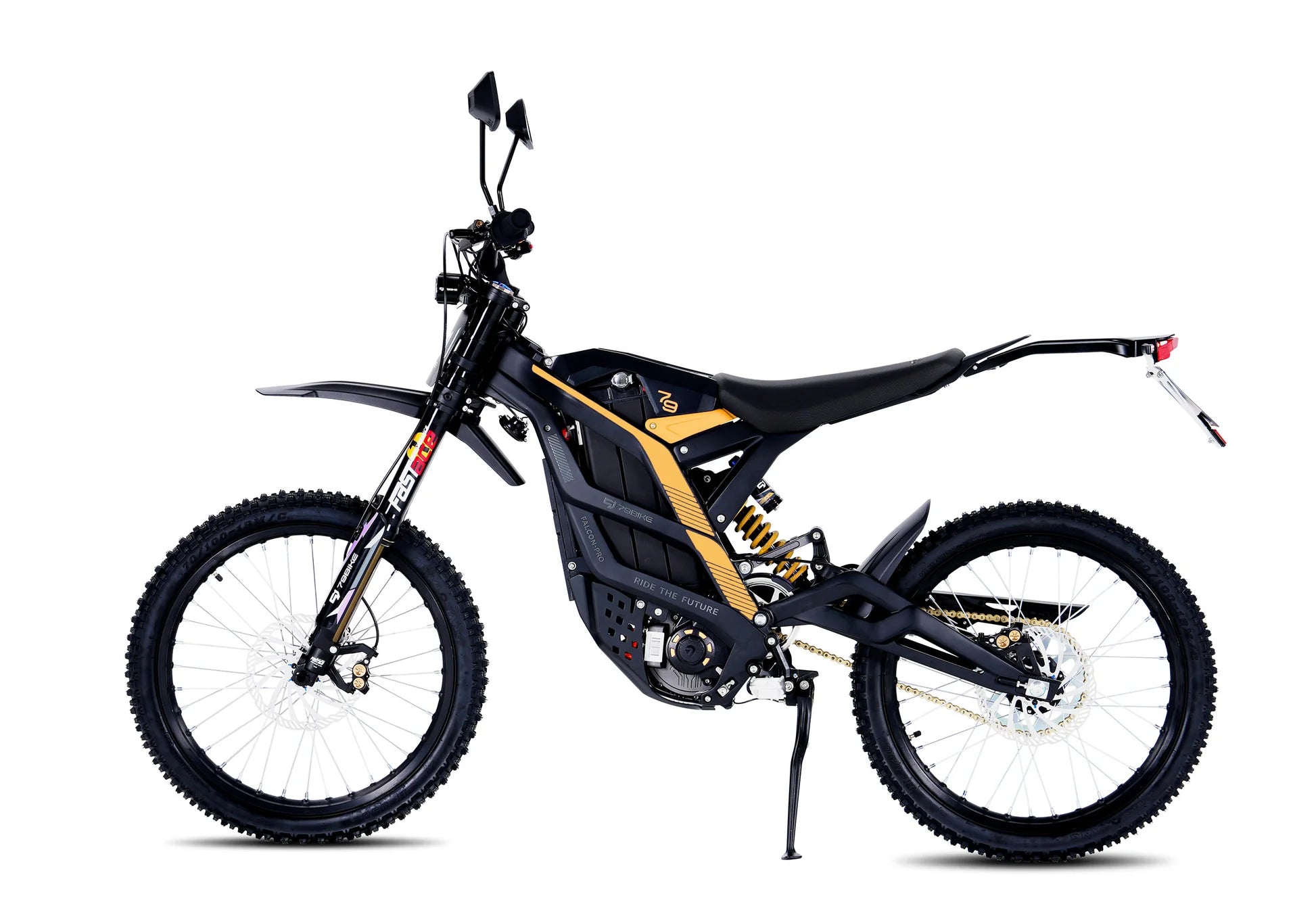 79BIKE Falcon Pro 14 kW L1e Kenshi Black Gelb Seitenansicht