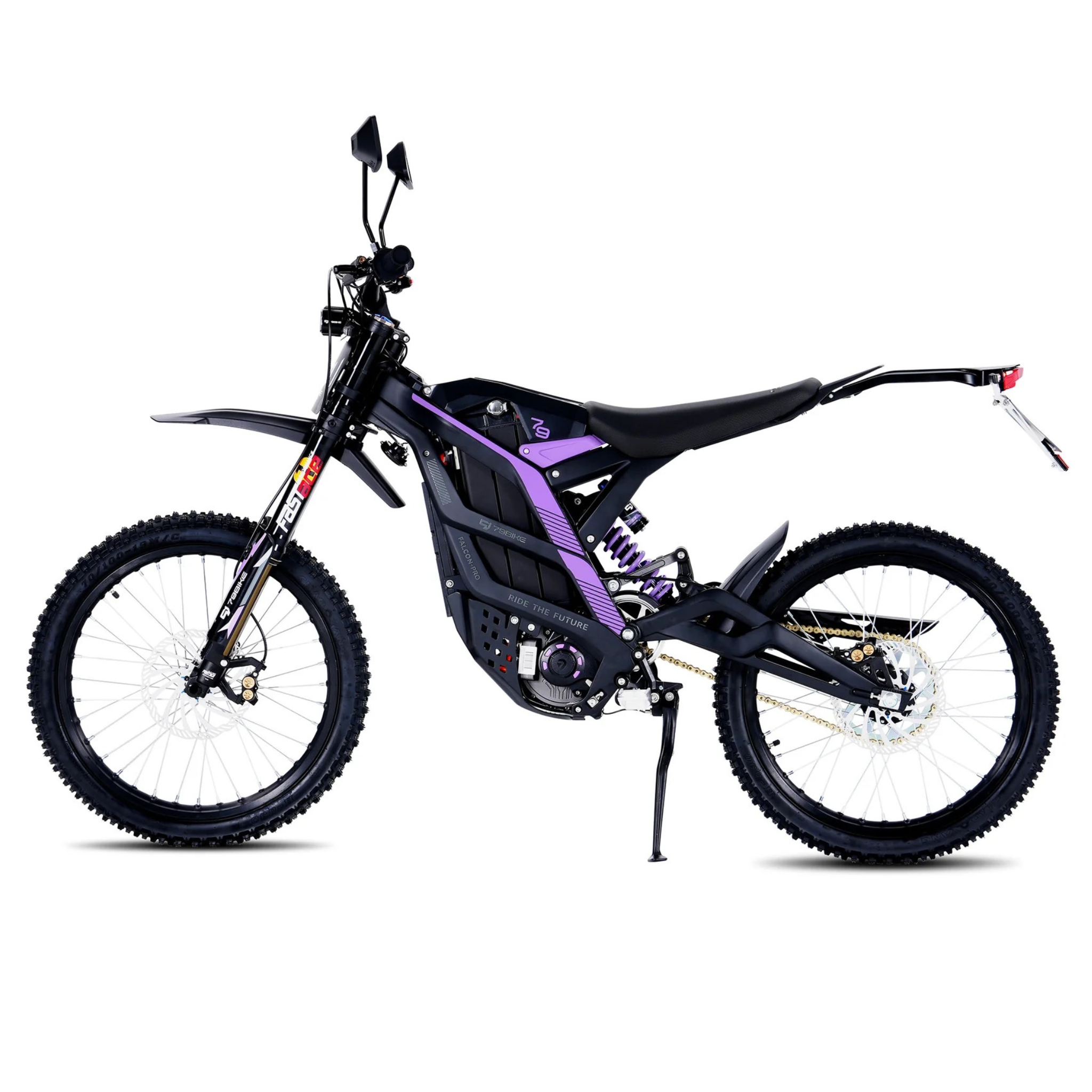 79BIKE Falcon Pro 14 kW Offroad Kenshi Black Lila Seitenansicht