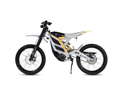 79BIKE Falcon Pro 14 kW Offroad Silver Metallic Gelb Seitenansicht