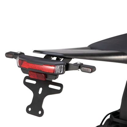 E Ride Pro SE L1e Heck mit Rücklicht und Kennzeichenhalter und Licht in Detailansicht