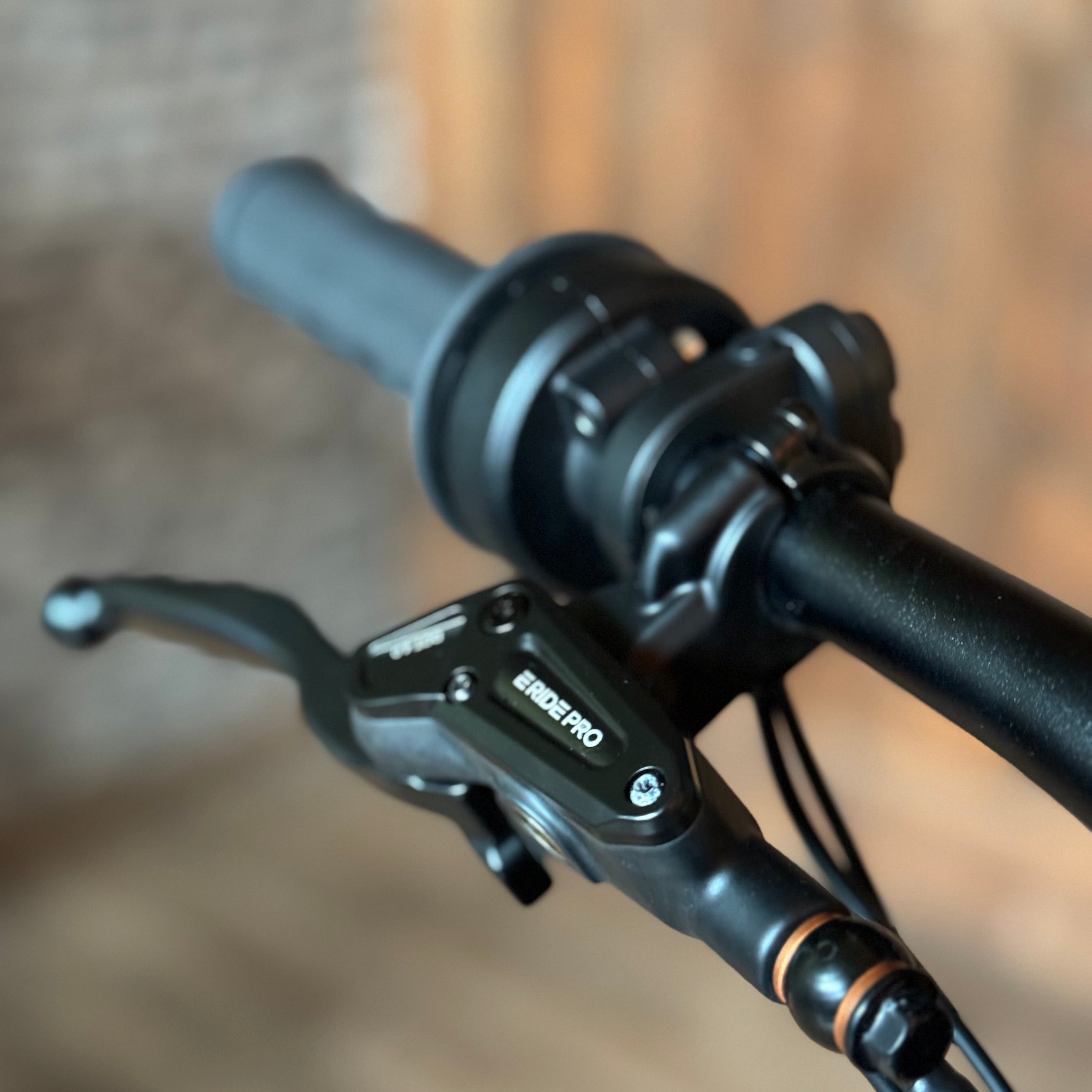 Gasgriff und Bedienelemente an der rechten Lenkerseite der E-Ride Pro SS 3.0