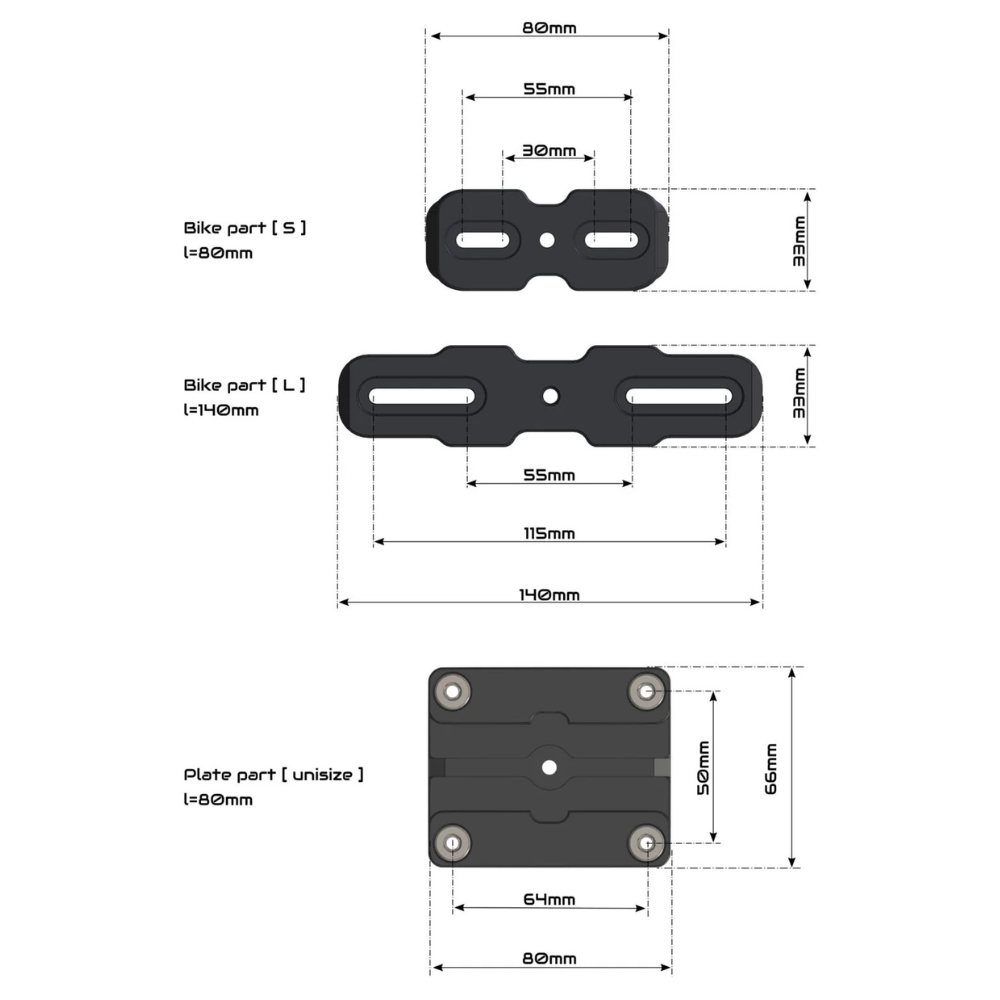 HotSwop PRO Set Abnehmbarer Kennzeichenhalter 80mm S