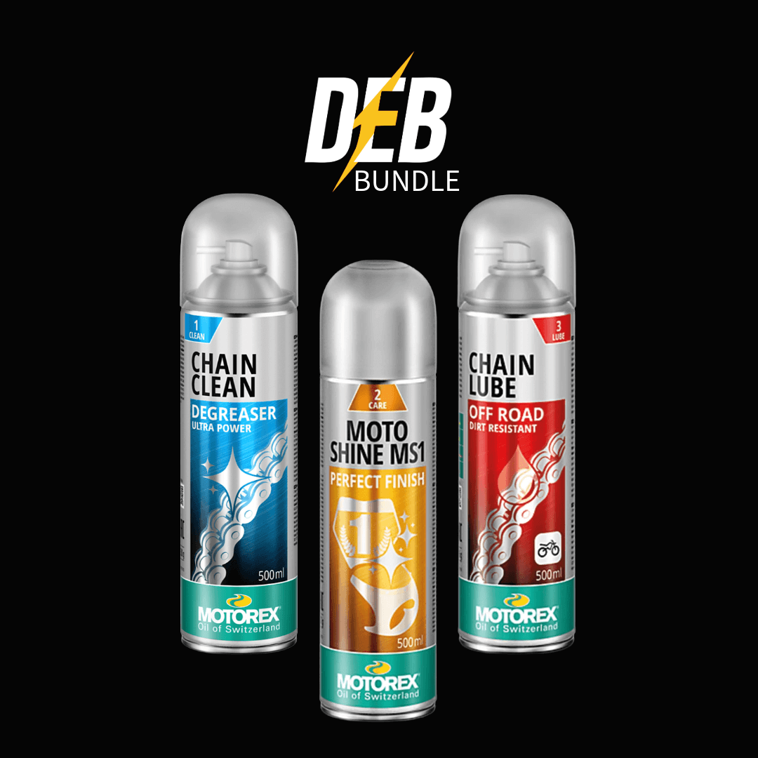 MOTOREX Pflege-Set: Kettenreiniger, Kettenspray & Glanzspray (3er-Set)