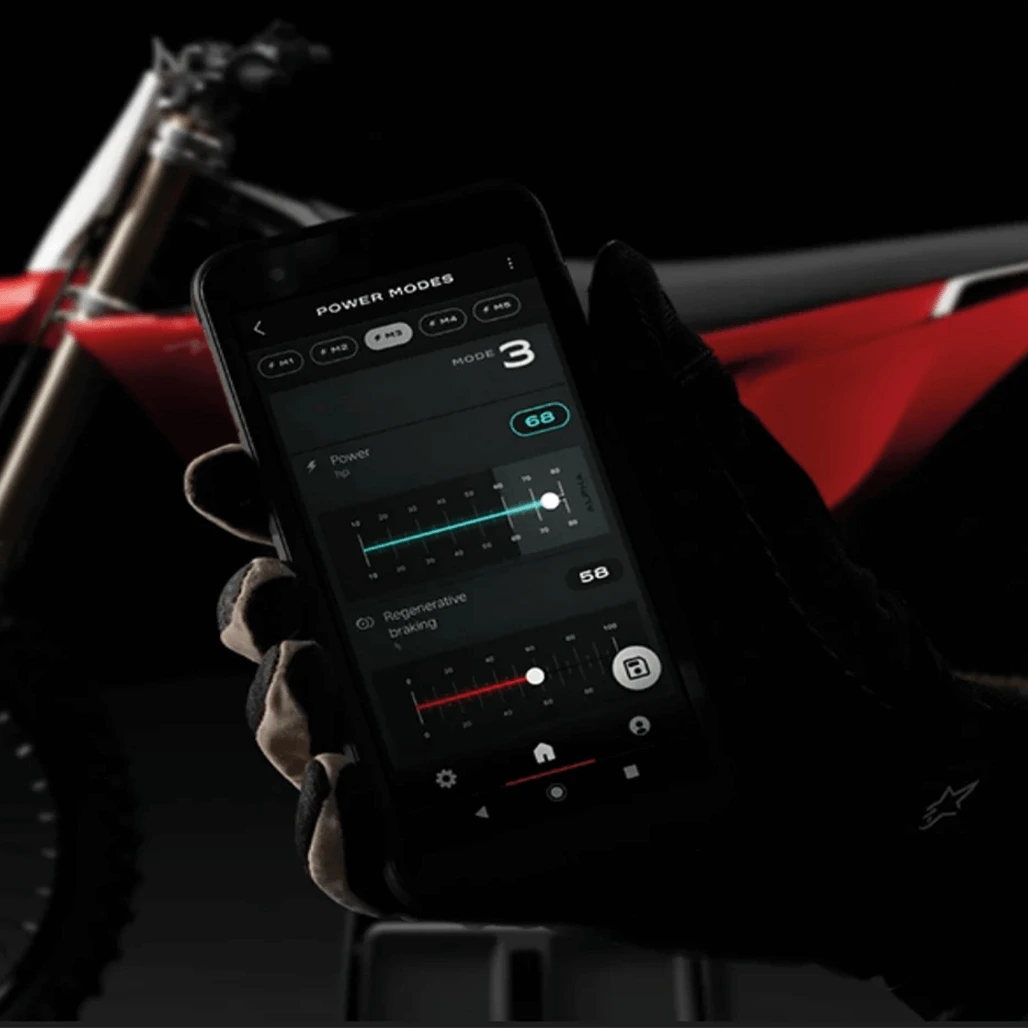 Stark VARG MX 1.2 App zur Einstellung von Fahrmodi, Leistung und Rekuperation