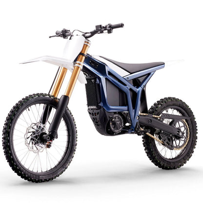 Talaria Komodo 32 kW Offroad Blau in Front-Seitenansicht
