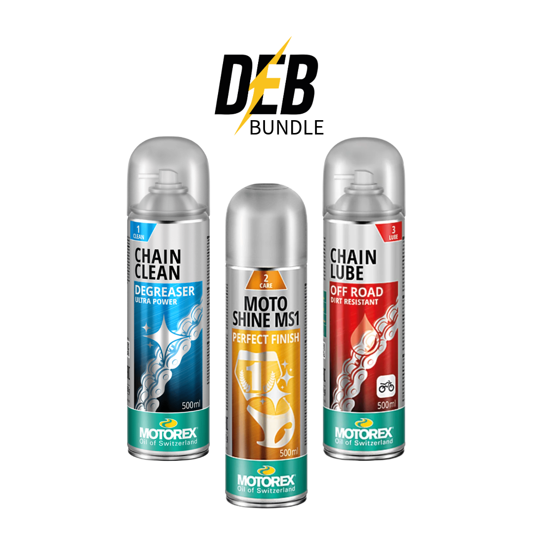 MOTOREX Pflege-Set: Kettenreiniger, Kettenspray & Glanzspray (3er-Set)